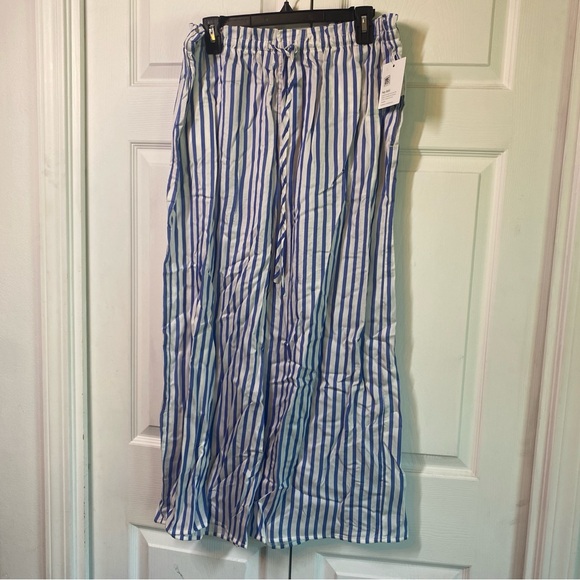 Bella Dahl Bella Dahl Ruffle Waist Striped - Bahia Breeze‎ Blue White LARGE - Picture 3 of 6